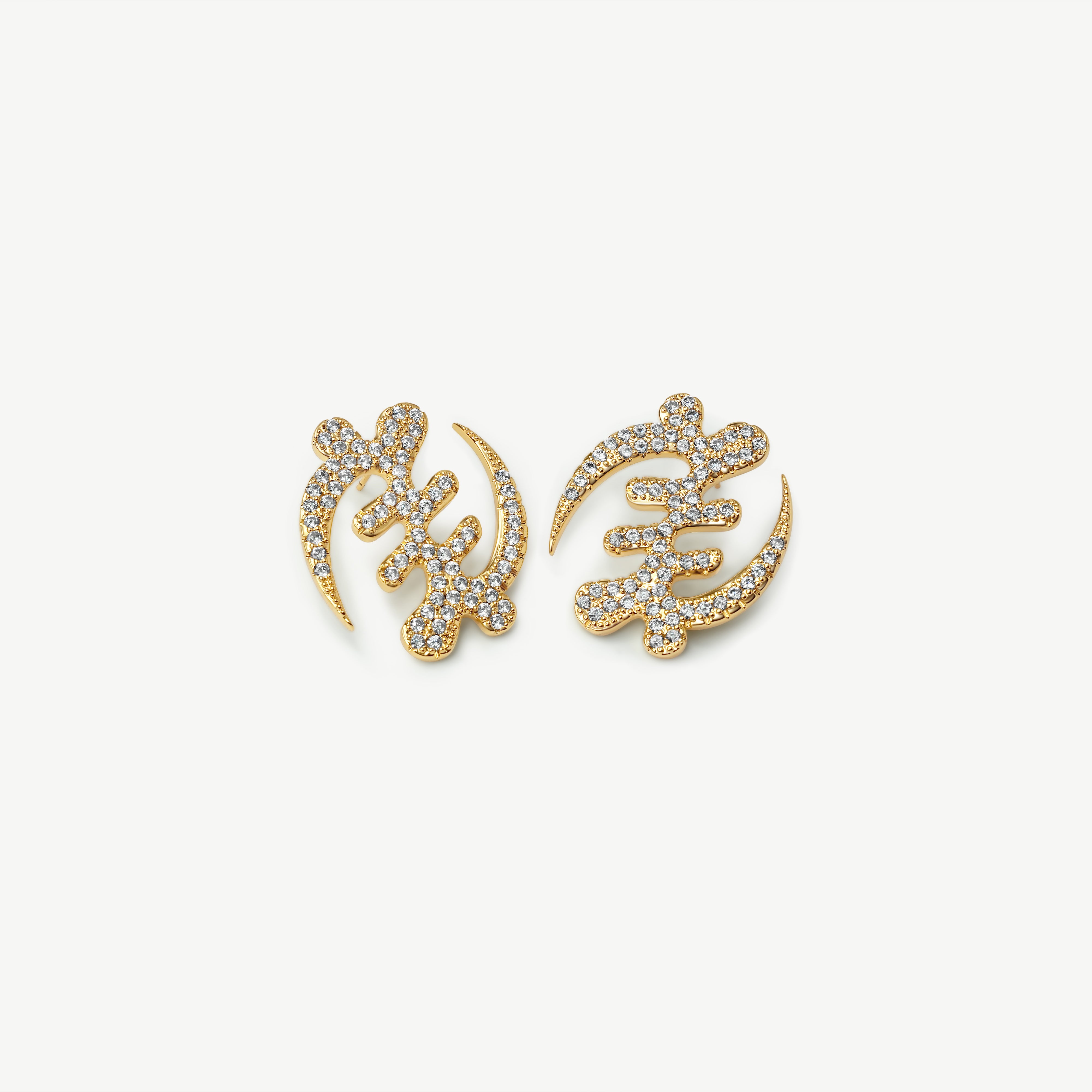 Gye Nyame Pavé Earrings (large)