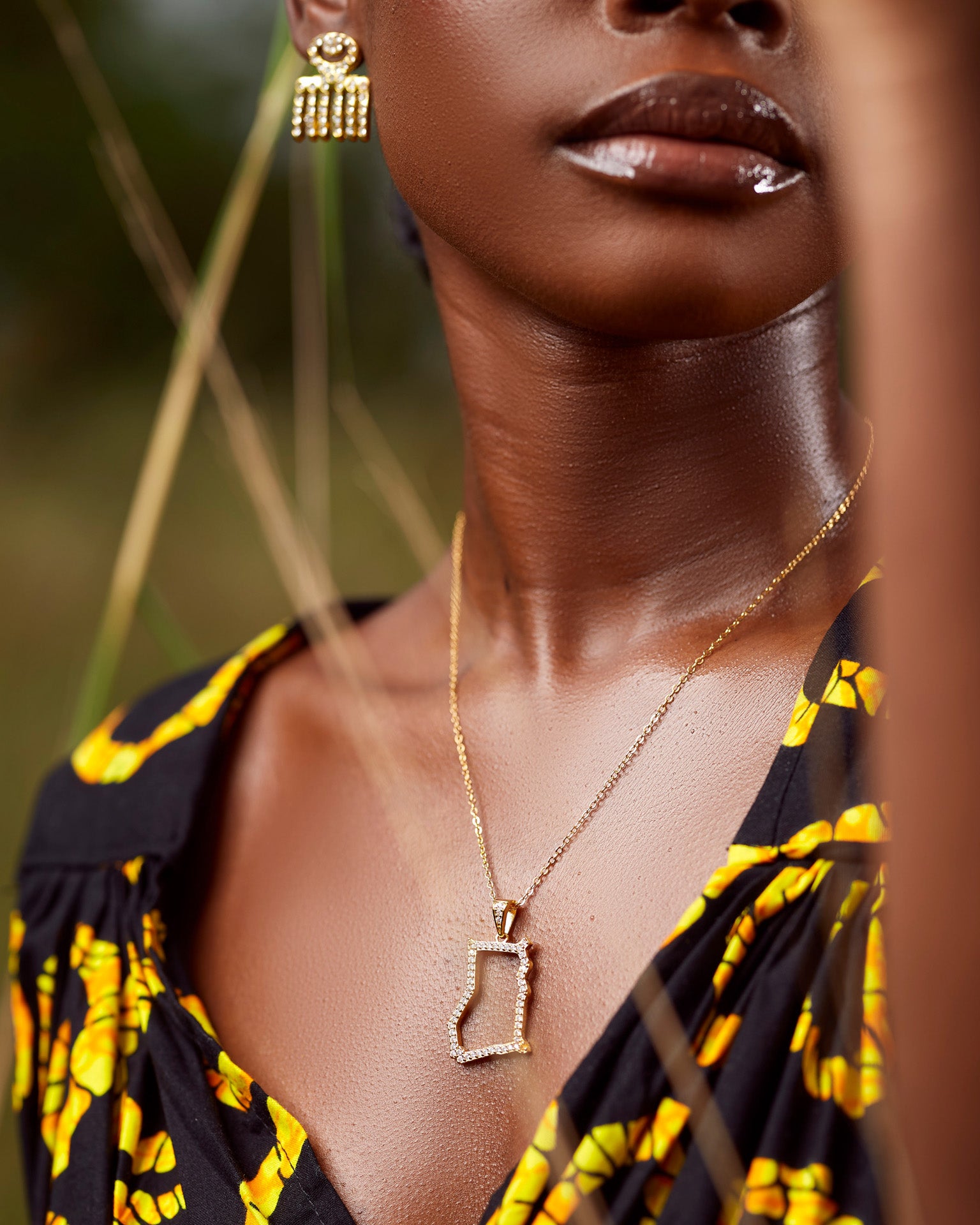 Ghana Pavé Pendant Necklace