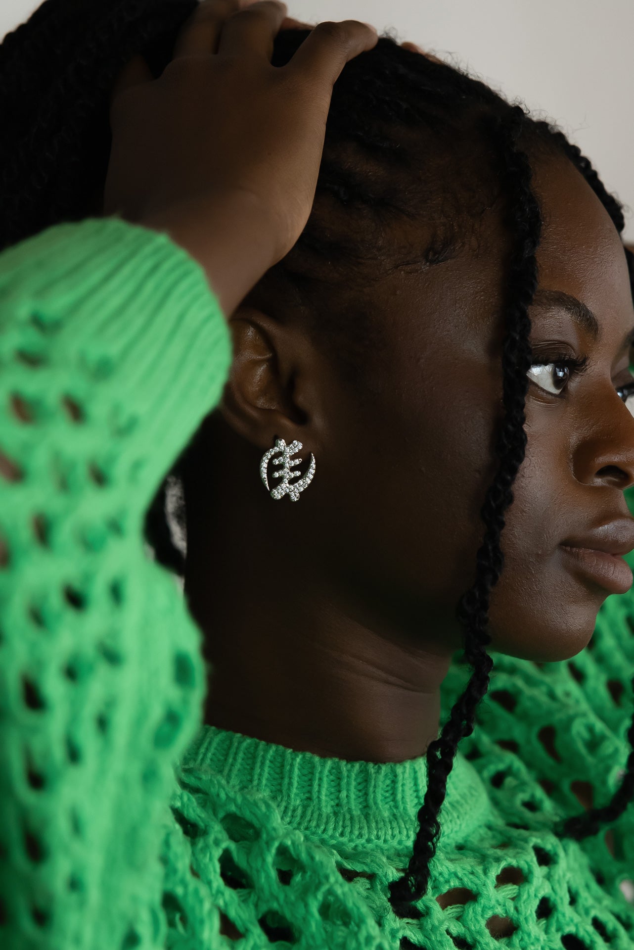 Gye Nyame Pavé Earrings (small)