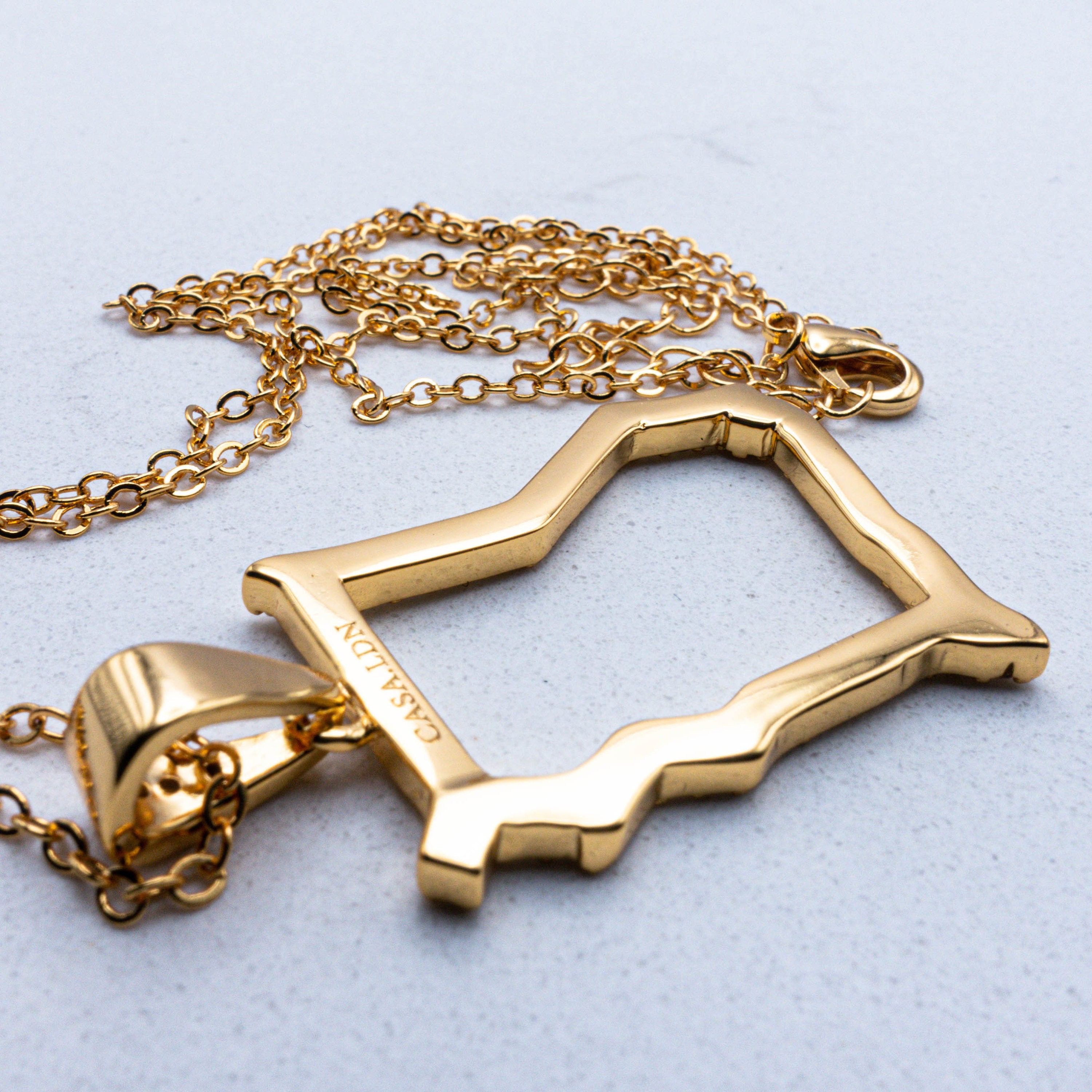 Large Sparkly Ghana Outline Necklace