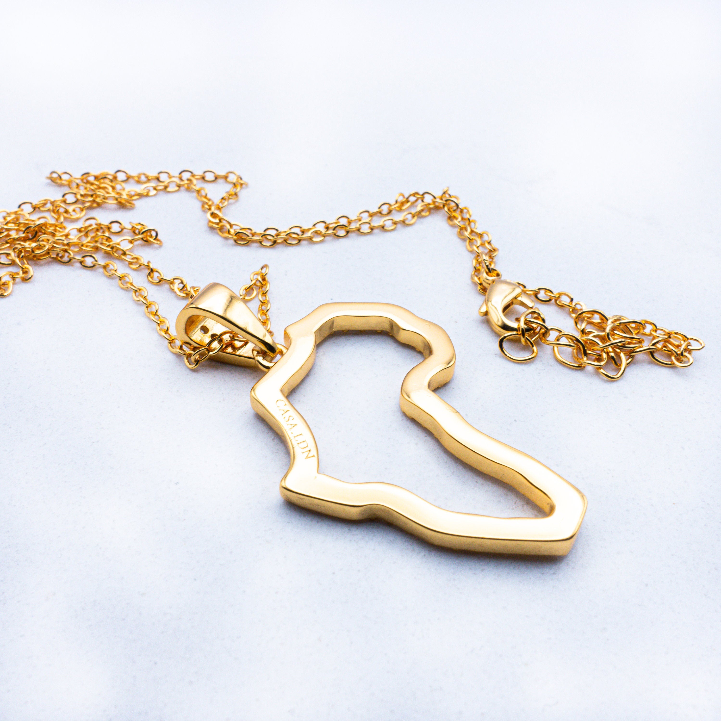 Africa Large Sparkly Outline Necklace