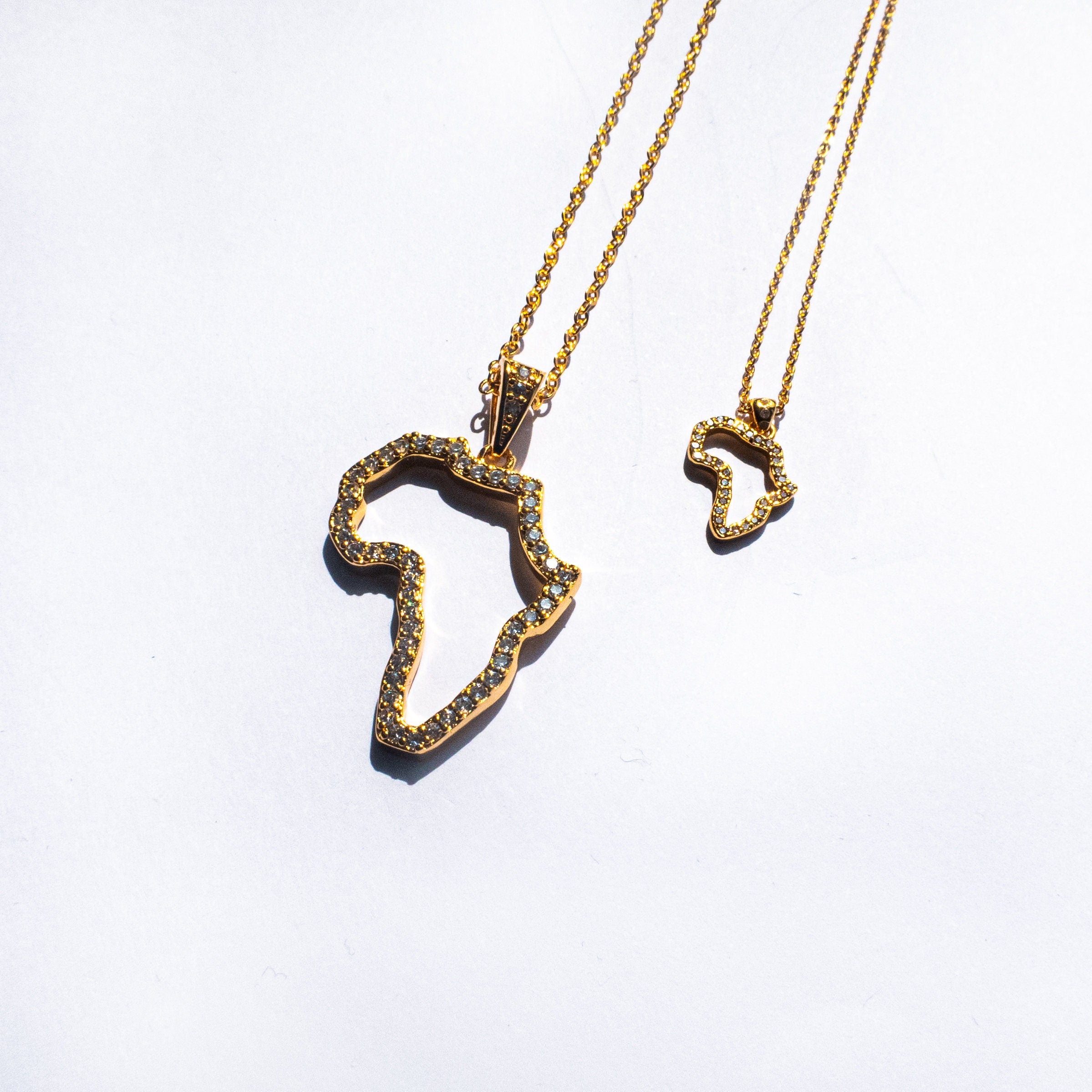Africa Large Sparkly Outline Necklace